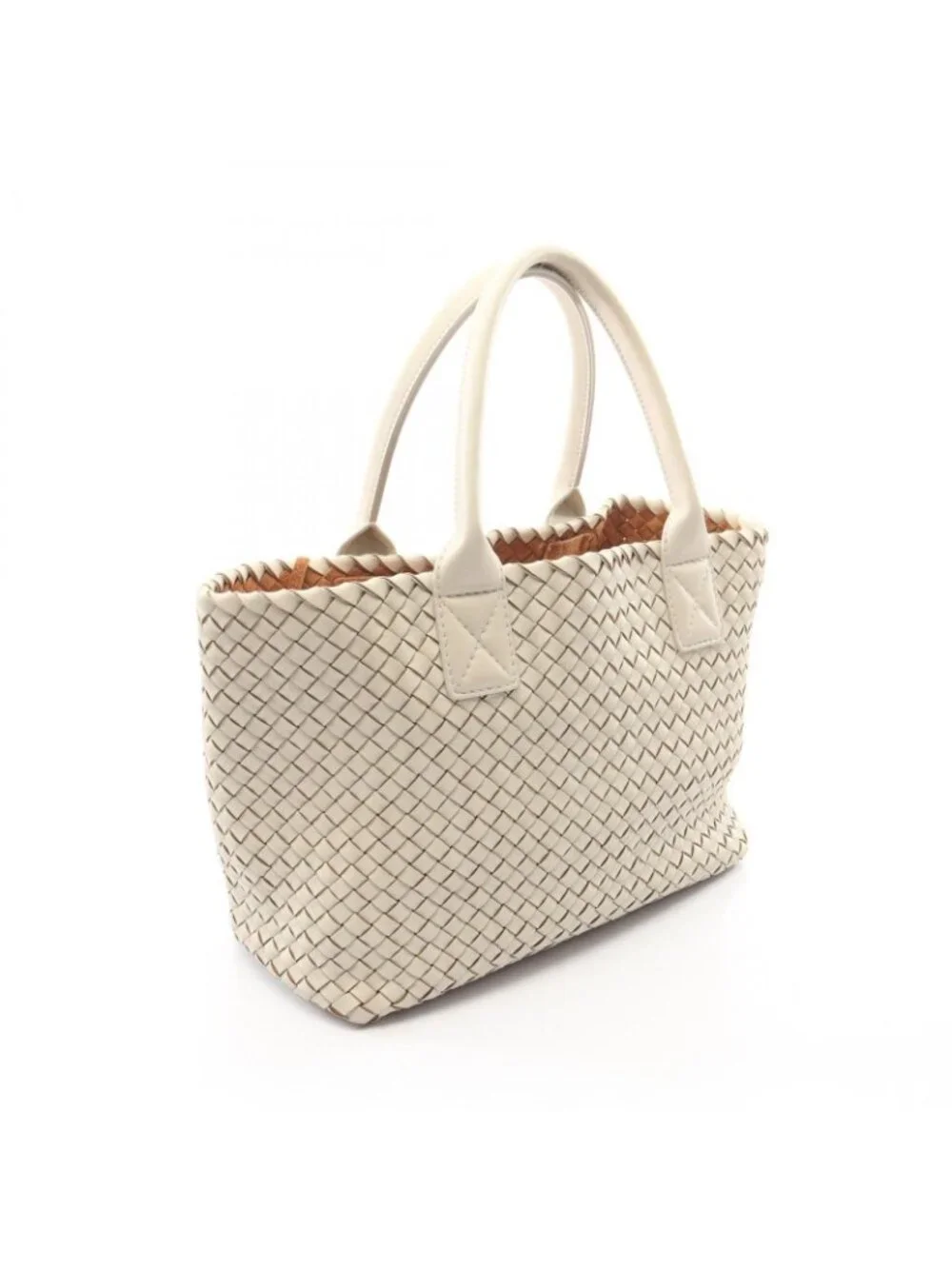 Bottega Veneta Tote Cover PM Intrecciato Off White Leather Small